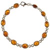 8" inch/20cm Baltic amber and sterling silver 925 ladies' cognac