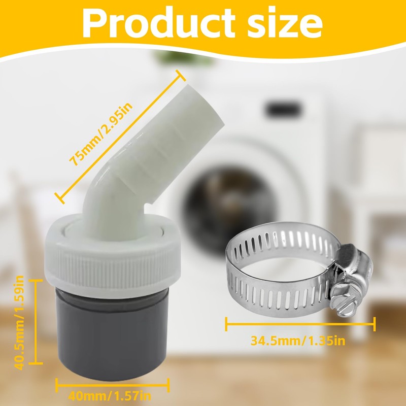 Washing Machine Drain Adapter, Siphon Washing Machine Connection Adapter, Washing