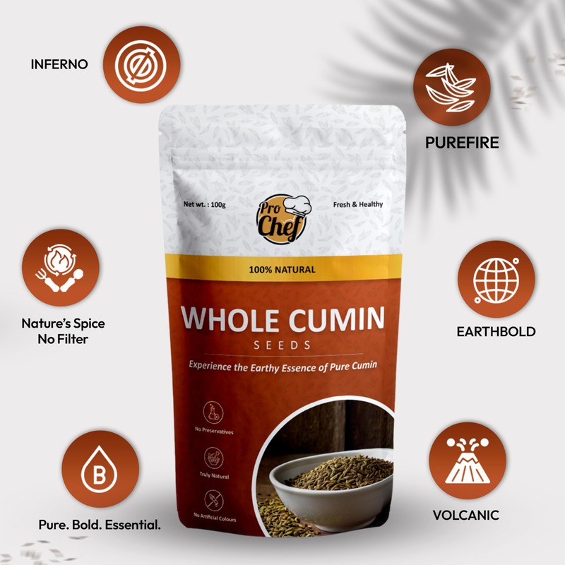 ProChef Whole Cumin Seeds – High in Iron & Antioxidants,