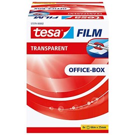 tesafilm transparent - Transparentes Klebeband mit starker Haftung - alterungsbeständig und reißfest - 66 m x 25 mm - 6er Pack