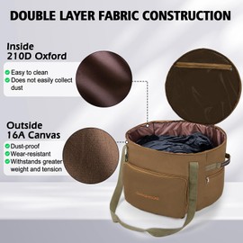 CHANGE MOORE 16A Canvas Fire Pit Bag Compatible with Outland Firebowl 893 870 823 Propane Gas Fire Pit, Diameter 19In Fire Pit Carry Bag with Fishing Rod Holder, 4 Pockets(Bag Only)