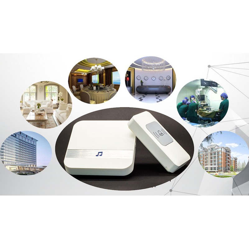 Wireless Doorbell Transmitter Receiver Emergency Caregiver Pager 300M Long Distance