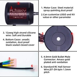 Flipsky BLDC Belt Motor 6374 190KV 3250W for Electric Skateboard with Hall Sensor Dustproof Brushless Motor DIY Electric Skateboard
