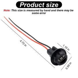 T10 W5W 194 Bulb Socket with Wire Pigtail, Pre-Wired Harness Female Socket Adapter Car Side Marker Light Socket, LED Bulb Socket Connector Wiring Socket Replacement for Most Cars (4PCS)