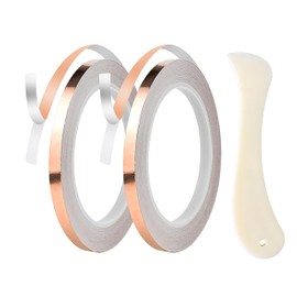 ARTIMUSES Silver Backed 7/32 Inch Copper Foil Tape for Stained Glass (2Roll)