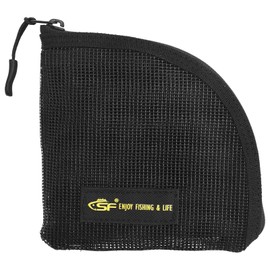 SF Fly Fishing Leader Wallet Quick-Drying 7 Slots Black Mesh Tippet Tapered Leader Polyleader Fly Leader Pocket for Saltwater Freshwater Small