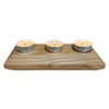 Wooden 3 Tea Light Candle Holder, 8 Inches (Natural Wood,