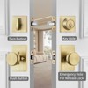 STARPY Gold Door Knobs Interior with Lock, Satin Brass Exterior
