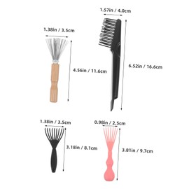 FOMIYES 4pcs Hairbrush Cleaning Tool Wood Handle Comb Brush for Cushion Hairbrushes Efficient Hair and Dust Remover Compact Cleaning Brush for Home Travel Use