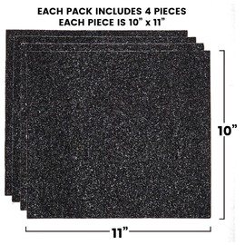 Vicious Griptape Coarse Grit Longboard Skateboard Black, 10" x 11" (4 Pack) (V-BLK-4Pack)