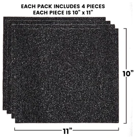 Vicious Griptape Coarse Grit Longboard Skateboard Black, 10" x 11" (4 Pack) (V-BLK-4Pack)