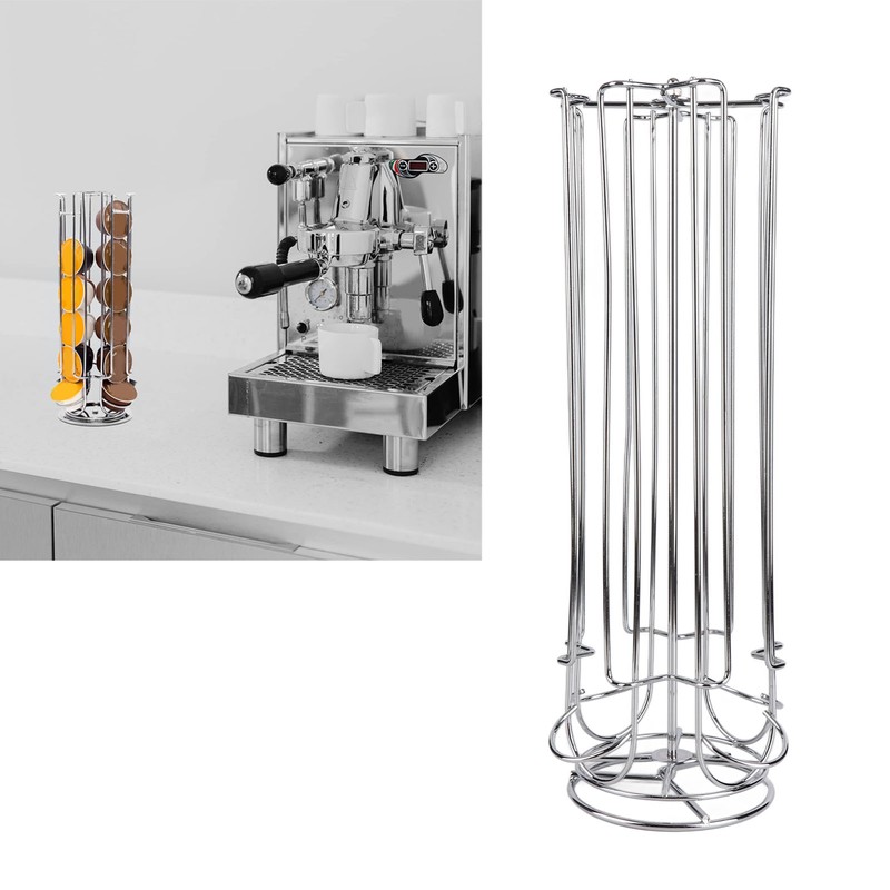 Coffee Pod Holder Tower Stand Rack Revolving Rotating 28 Capsules