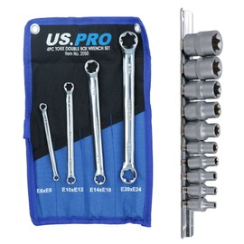 AB Tools Female Torx Star E Sockets E4 – E18 10pc Set + 4pc Torx Spanners E6 – E24