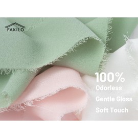 Sage Green Chiffon Ribbon Chiffon Ribbon for Gift Wrapping, FAKILO Fringe Ribbon, 3 Rolls 1.5 Inch x 65 Yards Vintage Ribbon Set for Wedding Invitations