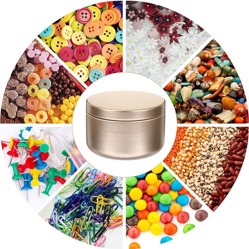 FRCOLOR Contenedores De Metal Para Velas 2.04X2.04X1.37In Latas Reutilizables Para