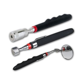 Teleskop Werkzeug mit Magnet Spiegel LED Beleuchtung Spiegel Magnet-Heber Gelenk-Spiegel mit Licht bis max. 3,2kg