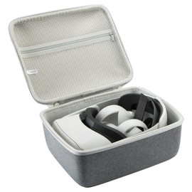 Khanka Hard Carrying Case Protective Case for Pico 4/Oculus Quest 2/Quest VR Glasses Virtual Reality Gaming Headset 64GB 128GB 256GB Case (White), Quest 2, white