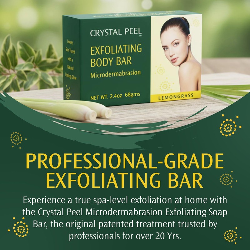 Exfoliating Bar Soap for Men & Women, Crystal Peel Luxury