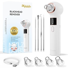 Blackhead Remover Pore Cleaner 3 Modes Vacuum Facial Cleansing White | 5 attachments pimple sucker, USB-C charging, portable pore vacuum cleaner, including pimple tool set