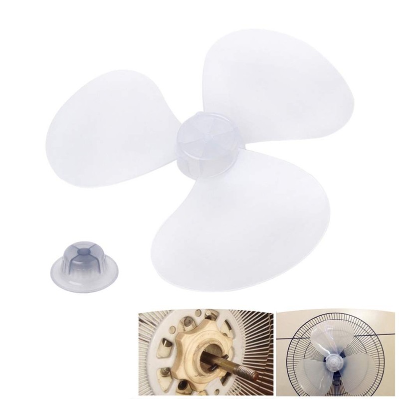 White 3 Leaves Clear Fan Blade Replacement for 12 Inch