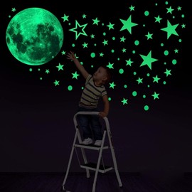 Konsait Glow In The Dark Stickers, 435pcs Luminous Dots Stars and Moon DIY Wall Stickers, Glow in the Dark Stars Ceiling Wall Decorations for Bedroom Nursery Baby Kids Living Room Decor