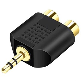 5 Pack 3.5mm to 2RCA Adapter, tunghey Gold Plated 3.5mm Stereo to 2-RCA Male to Female Adapter,Audio Splitter Adapter, Dual RCA Jack Adapter