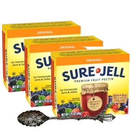 Sure-Jell Original Fruit Pectin for Canning – Pack of 3 (1.75 oz Boxes) – Classic Pectin for Homemade Jams, Jellies & Preserves – Includes Candy Freezer Gem Spoon (Original) - Gem Spoon