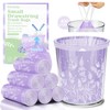 4 Gallon 400PCS Lavender Scented Drawstring Trash Bags,Floral Printed Design,Thick