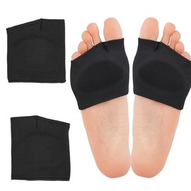 KIRZAX Metatarsal Pad, Metatarsal Pad with Gel Cushion for Women and Men, Comfortable Bunion Pads for Forefoot and Sole for Standing, Walking and Running (Black, L)