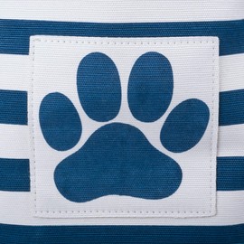 Bone Dry Striped Paw Patch Bin, Large Round, Navy