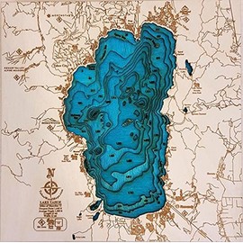 Mini BLUE! Lake Tahoe 3D Wooden Map