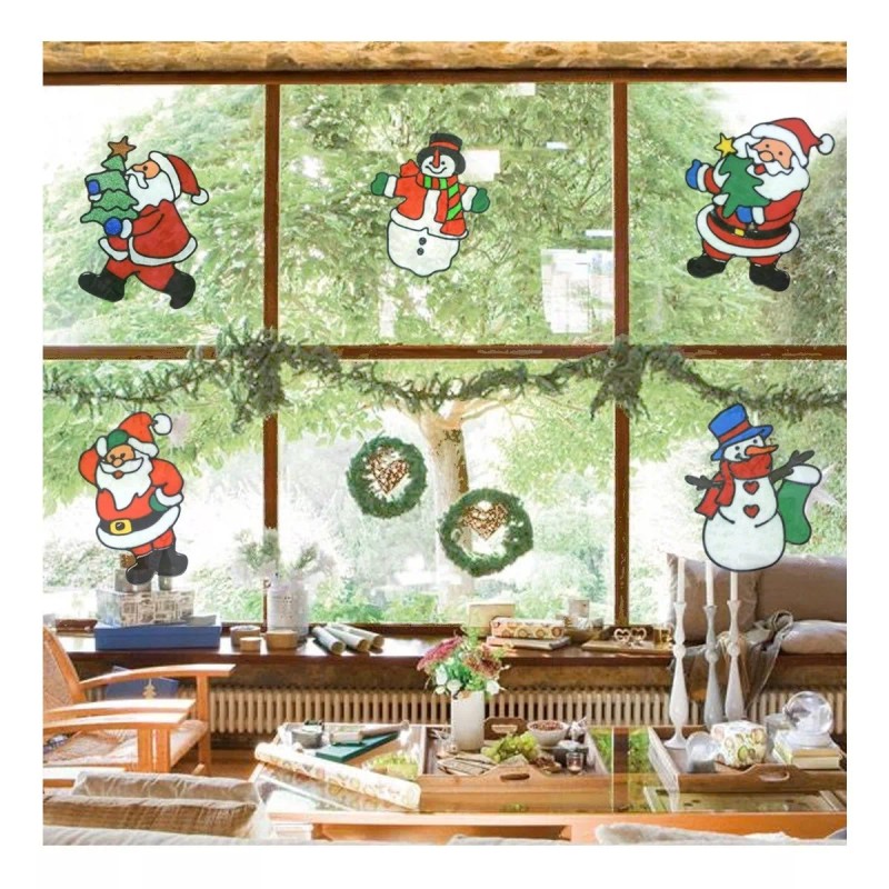 Jands Pegatinas De Gel Navideñas 19 Cm Adornos Navideños 2pz