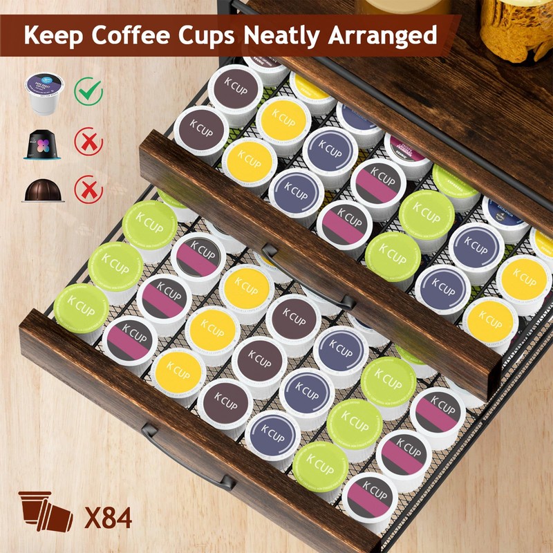 Homsorout Coffee Syrup Rack Organizer - 4-Tier 8 Syrup Wine