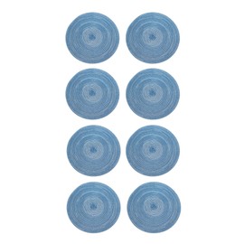 Krumble Tischsets rund - Tischsets - Untersetzer - Tischzubehör - 8er Set - Durchmesser 36 cm - Blau/Grau