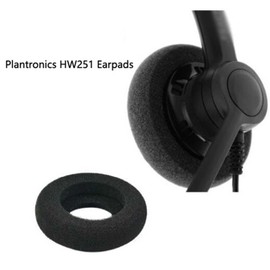 Rhinenet Foam Earpads Cushion Cover for Plantronics HW111N HW121N HW251 HW251N H261 HW261N P251 P251N-U10 P251-U10 P261 P261N-U10 P261-U10 P101 P101N-U10 Replacement Foam Ear Pad, 2 Pack