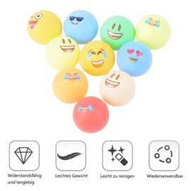 KOMUNJ Pack of 30 Table Tennis Balls, Fun Training Ping Pong Balls Table Tennis with Emojis Table Tennis Balls Set, for the Amusement Park Launch Machine
