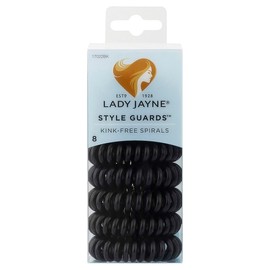 Lady Jayne Style Guards Kink-Free Hair Elastic Spirals (Black) X 8