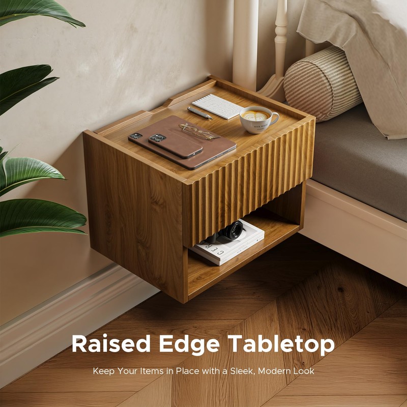 Floating Nightstand Bedroom Bedside Table - Floating Night Stand Set