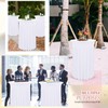 2 Packs White Round Cocktail Table Skirt 32"x 43"