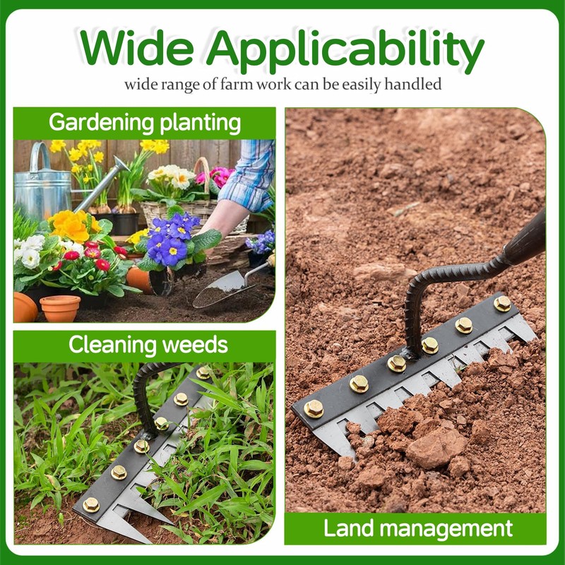 Iron Weeding Rake 2.0 – Heavy Duty Carbon Steel Garden