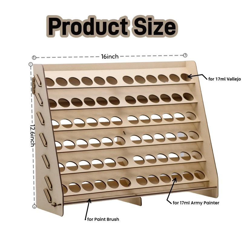 Craft Paint Storage- Paint Holder for Vallejo Paint with 72