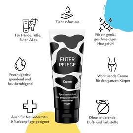EUTERPFLEGE Care + Repair Creme, 200ml, intensive Pflege f√ºr trockene Haut, Feuchtigkeitscreme f√ºr Hand und K√∂rper, parf√ºmfrei, Allergiker geeignet