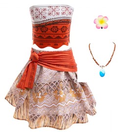 ChicFlow Moana Costume, Ocean Legend, Cosplay, Children's Suit, Moana Costume, Children, Performance, Costume, Party, Halloween, Christmas, Stage Performance, 3-Piece Set