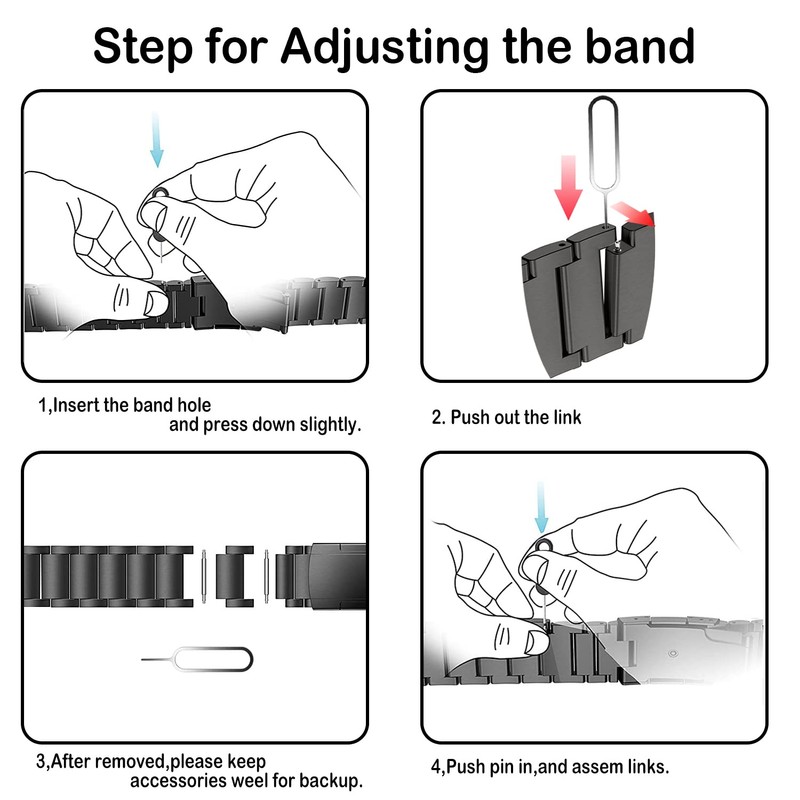 MaKTech Titanium Band for Garmin,22mm Quick Release Metal Bracelet Strap