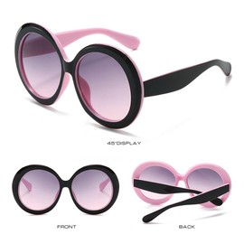 ADE WU Oversized Round Sunglasses for Women Vintage 60s 70s Big Frame Shades UV 400 Protection Sun Glasses Trendy (Pink)
