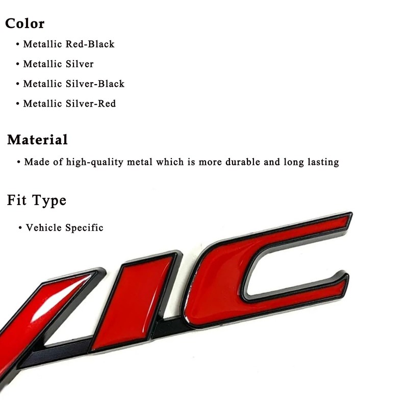 Car 3D Rear Tail Letter Emblem Replacement Accessories Compatible for