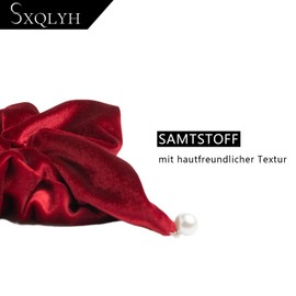 SXQLYH Haargummi Scrunchie Samt Elastics, Große Quadratische Haargummi Dickes Weiches Bequemes Samthaargummi, Scrunchies Pferdeschwanz Halter Haar Bobble für Damen Dickes Langes Haar (Burgunderrot)