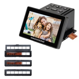 Magnasonic 25MP Film Scanner with Large 5" Display & HDMI, Long Tray 35mm Negative Film Holders, Converts 35mm/126/110/Super 8 Film & 135/126/110 Slides into Digital Photos, Built-in Memory (FS70NT01)
