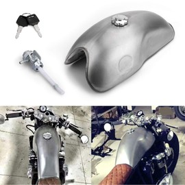 Artudatech Cafe Racer Motorcycle Gas Fuel Tank Iron 10L 2.6 Gallon for Suzuki Yamaha for Honda
