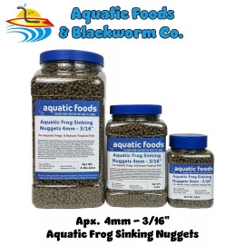 Aquatic Foods Inc. 4mm Aquatic Frog Sinking Nuggets for Aquatic Frogs & Bottom Tropical Fish - 10oz Jar